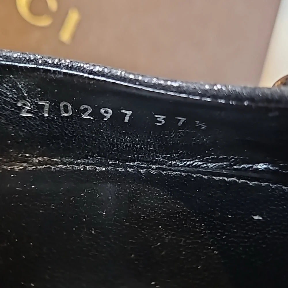 Gucci Horsebit Heels Black Glitter
w/ Box + Dustbag + Taps [EU 37.5, US 7.5] - Picture 6 of 7